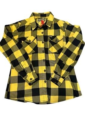 Wu-Tang Clan x Dixxon Ruckus Flannel Shirt Yellow Black Plaid Women’s Medium